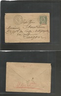 Indochina. 1896 (31 Dec) Chaudoc - Saigon. 5c Green Stat Local Envelope. VF. - Otros - Asia