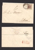 Italy Lombardy - Venetia. 1851 (27 Sept) Bozzolo - Milano (28 Sept) EL Full Text Fkd LV 30 Cts Ribbed Paper, Huge Margin - Unclassified