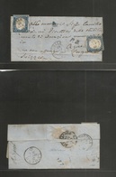 Italian States - Sardinia. 1860 (19-20 Oct) Sale - Switzerland, Agno, Ligano (21 Oct) EL Full Contains Fkd 20c Blue Impe - Non Classés