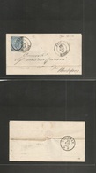 Italy. 1865 (25 June) Jesi, Marche - Montifano. 20c Ovptd Blue Stamp (type III), Tied Cds, Also Alongside Via Macerata.  - Non Classés
