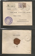 Italy - Xx. 1922 (16 Dec) Rome - France (17 Dec) Swiss Consular Mail On Internal Registered Fkd Envelope With Violet Cac - Non Classés