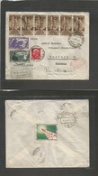 Italy - Xx. 1935 (Oct 11) Napoli - Germany, Hamburg (12 Oct) Air Multifkd Env Red German Luftpost Cachet. Fine Univ Tori - Non Classés