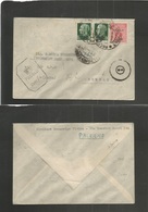 Italy - Xx. 1944 (15 Dec) Libertad Aerea. Palermo - India, Bombay. Allied Mil Post / Mixed Franking To POW Interment Cam - Non Classés