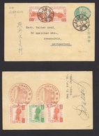 Japan. 1930 (2 Nov) Tokyo - Switzerland, Frauenfeld 1 1/2 Sen Green Stat Card + 2 Adtl Comm Stamps + Reverse 3 Further C - Autres & Non Classés