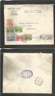 Japan. 1935 (23 May) Nippon Postal Period. Kobe - Switzerland, Luzern (8 July) Registered Multifkd Env Incl Comm Issue.  - Altri & Non Classificati