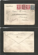 Japan. 1935 (28 Dec) 2 Booklet Panels 3 Sen Red Stamps On Cover Usage. Via Siberia. Multifkd Env To Sweden, Stockholm, C - Andere & Zonder Classificatie