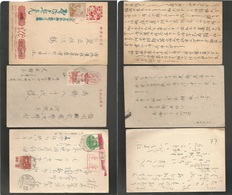Japan. C. 1952-3. 3 Local Early Post War Stationary Cards + Two With Adtls. Vf Group. - Altri & Non Classificati