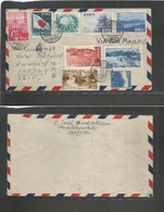 Japan. C. 1952. Okayama - Sweden, Anundgard. Air Multifkd Envelope. Mixed Issues Incl Imperf. Diff Currency. Interesting - Otros & Sin Clasificación