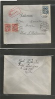 Latvia. 1923 (22 Dec) Riga - Switzerland, Arosa. Registered Multifkd Env. VF Cachets Appliance. Nice Item. - Letonia