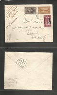 Lebanon. 1937 (23 Nov) Saida Lebanon - Austria, Voclabruck (2 Dec 37) 4 Piasters Brown Stationery Envelope + 2 Adtls. Fi - Libanon