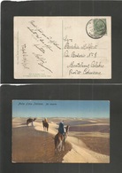 Libia. 1918 (13 April) Italian PO. Tripoli - Italy, Monteleone Calabro, Catanzaro. Fkd Ppc. 5c Green Ovptd Cds. Fine. - Libye