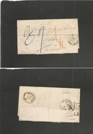 Luxembourg. 1855 (10 Jan) GPO - Switzerland, Wohlen (12 Jan 59) EL Full Text Multifkd + Taxed + Modified (3 Times) Depar - Sonstige & Ohne Zuordnung