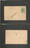 Malaysia. C. 1920s. KELANTAN. 2c Green Stationary Card. SPECIMEN Ovpt AOF Archives Files. French Ecuatorial Africa (Afri - Malaysia (1964-...)