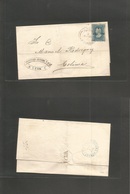 Mexico. 1876 (Marzzo 9) Leon - Colima. E Fkd 1874 25c Blue Guanajuato District Name, 52-76 Consigment Tied Cds. Fine. - Mexico