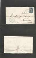 Mexico. 1876 (12 Marzo) Guadalajara - Colima. E Fkd 25c Blue 1874 Issue, District Name + 16-76 Consigment Nr. Oval Ds. F - Mexico