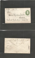 Mexico - Stationery. 1879. Cuernavaca - Mexico DF. 10c Green Stat Env, District Name, 4579 Consigment, Oval Ds. VF Usage - Mexico