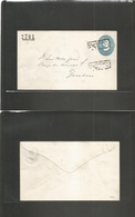 Mexico - Stationery. 1881. Mazatlan - Zacatecas. 25c Light Blue Hidalgo Stationary Envelope, District Name. 2781 Consign - Mexico