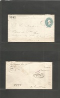 Mexico - Stationery. 1882. Tezintlan - Mexico DF. 25c Light Blue Hidalgo Stat Env, Jalapa Name, 3382 Consign Oval Franco - Mexiko