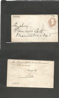 Mexico - Stationery. 1882. Mexico DF Local Usage 4c Salmon Stationary Envelope, District Name + 5482 Consigment. Waterma - Mexico
