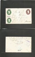 Mexico - Stationery. 1883 (Feb) Zacatecas - Mexico DF (1 Mar 30) Triple Print Hidalgo Issue Stationary Envelope, Violet  - Mexico