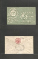 Mexico - Stationery. 1884 (Agosto) Mexico DF Local Usage Official Mail Printed Envelope. Secrt. Hacienda. Fine And Scarc - Messico
