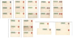 Mexico - Stationery. C. 1887-90. Express Wells Fargo + Large Numerals. Mint Collection Of Some 25 Diff Stat Envelopes In - Mexique
