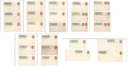 Mexico - Stationery. C. 1887-90. Express Wells Fargo + Large Numerals. Mint Collection Of Some 25 Diff Stat Envelopes In - Messico