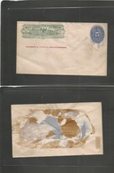 Mexico - Stationery. C. 1887. Hermosillo Package Usage. 15c Green Wells Fargo Stat Env + 5c Blue Numeral Oval Lilac Cach - Mexiko