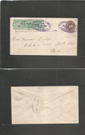 Mexico - Stationery. 1887 (20 Marzo) Pachuca - DF Mexico (21 Marzo) Wells Fargo 10c Brown Lilac Large Numeral. The Rare  - Mexique