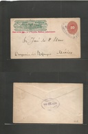 Mexico - Stationery. 1888 (14 Marzo) Aguascalientes - Mexico DF (15 Mayo) Wells Fargo + 10c Red Stat Env. VF. - Mexique