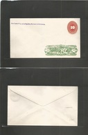 Mexico - Stationery. C. 1889. INVERTED Half PRINT. Mint Wells Fargo + 10c Red Numeral Stat Envelope With Broken Mult Fai - Mexique