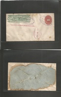 Mexico - Stationery. 1889 (Dic) Zacatecas - DF Mexico. Wells Fargo 15c Green + 10c Red Numeral Stat Env. Fine Package Us - Mexique