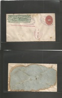 Mexico - Stationery. 1889 (Dic) Zacatecas - DF Mexico. Wells Fargo 15c Green + 10c Red Numeral Stat Env. Fine Package Us - Messico