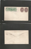 Mexico - Stationery. C. 1890. Mint Stat Env 70 Ctvos Revalidated Wells Fargo + 20c Lilac Numeral (x2) VF. - Messico