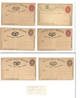 Mexico - Stationery. C. 1890-1. Servicio Postal Mexico. Mint Selection Of 6 Diff Stat Cards, Incl Plate Varieties. Oppor - Mexique