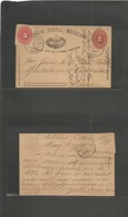 Mexico - Stationery. 1891 (22 Oct) Atotonilco - Mexico DF. SPM 2c Red Type III Stat Card + 3c. Numeral Adtls. Scarce Usa - Mexique