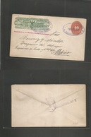 Mexico - Stationery. 1893 (10 Febr) Wells Fargo + 10 Red Large Numeral, Oval Lilac Town Cachet. Zacatecas - DF. VF + Pla - Mexico