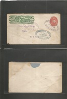 Mexico - Stationery. 1893 (10 Mayo) Guadalupe - Lagos (11 Mayo) Wells Fargo 15c Green 10c Red Numeral Stationary Envelop - Mexico