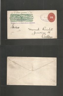 Mexico - Stationery. 1893 (9 Nov) EMISION COLOMBINA. Colon Issue Special Print. Wells Fargo + 10c Red Large Numeral Stat - Mexique