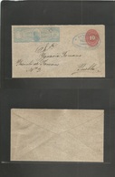 Mexico - Stationery. 1894 (10 Marzo) Teziutlan - Puebla. Express Hidalgo Riveroll, 15c Celestial Blue + 10c Red Numeral  - Messico