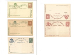 Mexico - Stationery. C. 1895. Servicio Postal Mexicano. Military Issue. Selection Of 4 Diff Mint Including Doble. Nice O - Mexique