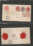 Mexico - Stationery. 1895 (24 Feb) DF - Meissen, Germany (16 March) Registered 4c Red Large Numeral SPM Stationary Envel - Mexique