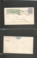 Mexico - Stationery. 1895 (12 Oct) San Pedro - Puebla. Wells Fargo Stat Env + 5c Militar, Oval Cachet On Package Usage.  - Mexiko