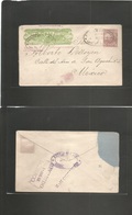 Mexico - Stationery. 1897 (4 April) Gjara - DF Mexico Wells Fargo Yellow Green 10c Militar Adtl Stat Env, Oval Cachet Ov - Messico
