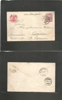 Mexico - Stationery. 1898 (11 Sept) Monterrey - Germany, Oppeln (26 Sept) 10c Lilac Multifkd Issue SPM Stat Env. Fine Us - Mexico