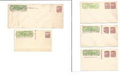 Mexico - Stationery. C. 1899. Express Wells Fargo. Military Issue. Selection Of 5 Diff Mint Stat Items. 4 Are Revalidate - Mexique