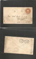 Mexico - Stationery. 1900 (22 Aug) Cerralvo, Nuevo Laredo - USA, PC, Philadelphia. 5c Orange Eagle Embossed Stat Env, Cd - Messico