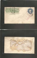 Mexico - Stationery. 1901 (Enero 21) Veracruz - Mexico DF (22 Enero). The Scarce Combination. Wells Fargo 10c Green + 5c - México