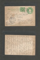 Mexico - Stationery. 1909 (16 Feb) San Blas, TPO - Germany, Wismar, Mecklburg. Via Nogales, Jonona (17 Feb) 2c Green Emb - Mexico