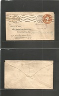 Mexico - Stationery. 1909 (17 Julio) DF - USA, Philadelphia. 5c Orange Eagle Embossed Stat Env + "DELAYED Nº 28" Postal  - México